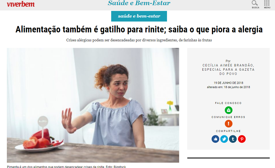 Entrevista: otorrino fala sobre alimentos que pioram a rinite