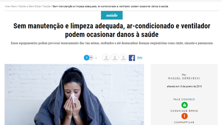 Entrevista Gazeta do Povo: cuidados com o uso do ar-condicionado