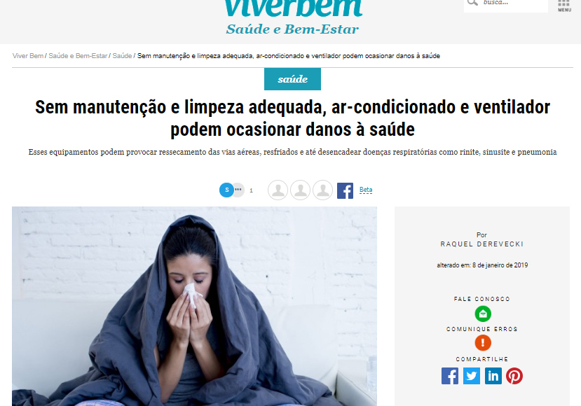 Entrevista Gazeta do Povo: cuidados com o uso do ar-condicionado