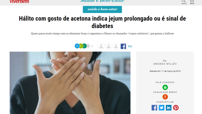 Entrevista Gazeta do Povo: causas da halitose cetônica