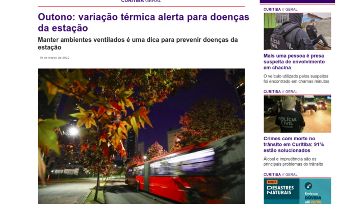 Entrevista Rádio BandNews Curitiba: outono e as doenças da estação